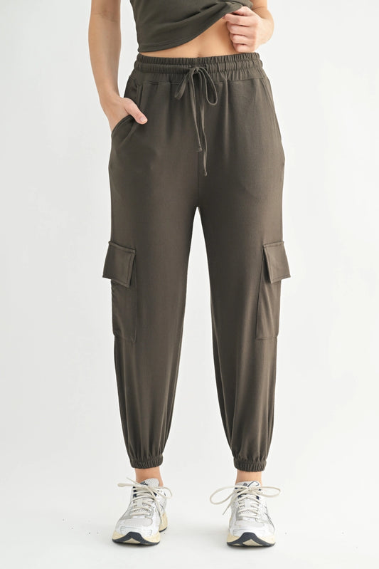 Sculpt & Style: Brushed Hacci Cargo Joggers