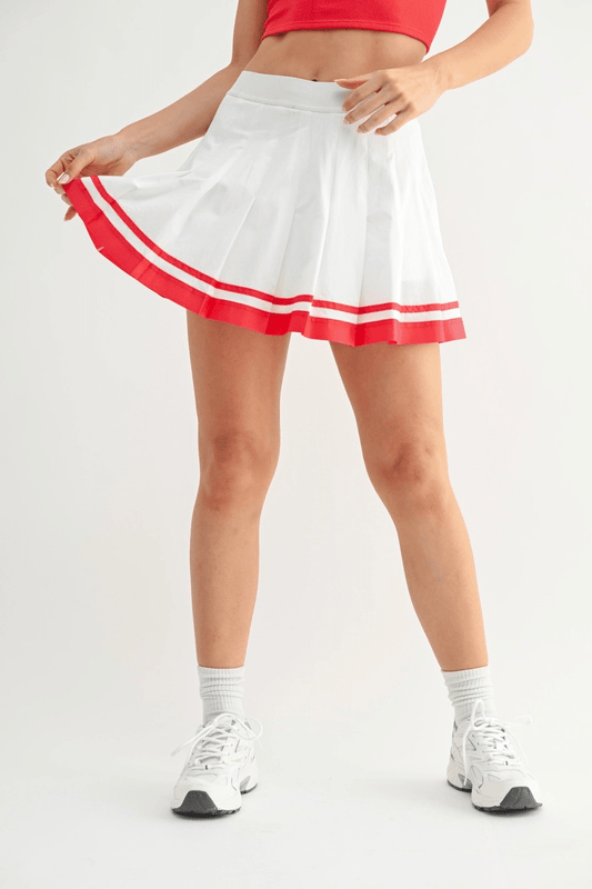 Stripe Pleated Tennis Skirt