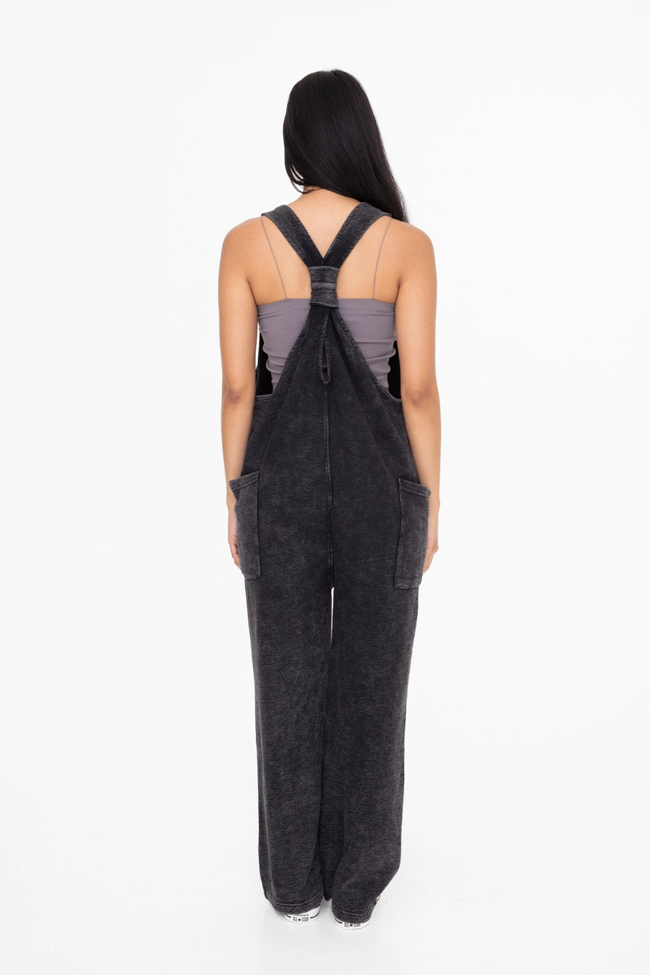 Flow & Flatter: Vintage-Washed Wide Leg Jumpsuit