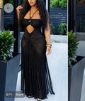 Black Crochet form fitting dress
