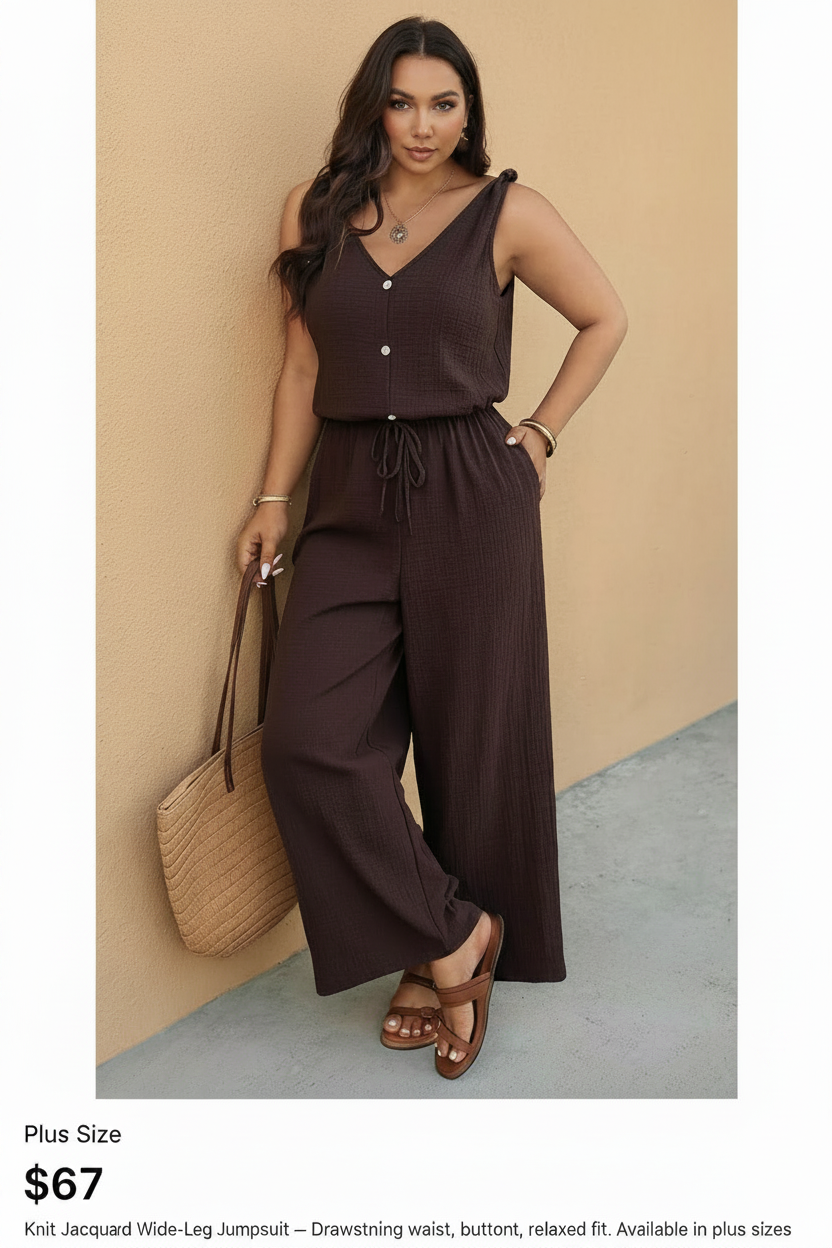 Plus size - knit wide leg jumper