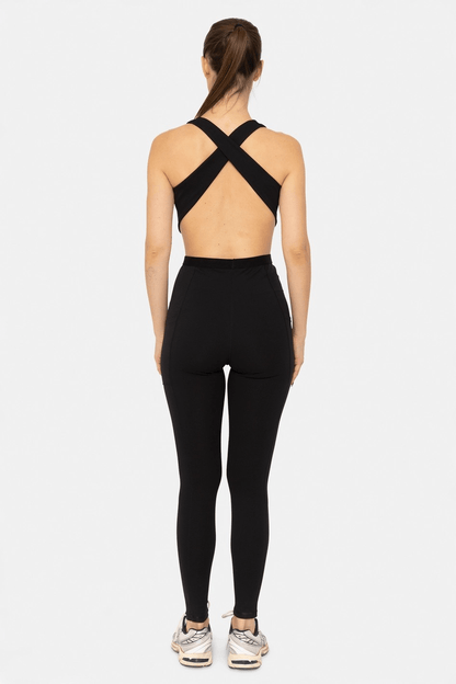 Sculpted Sophistication: Sculpt & Flow V-Neck Cutout Jumpsuit
